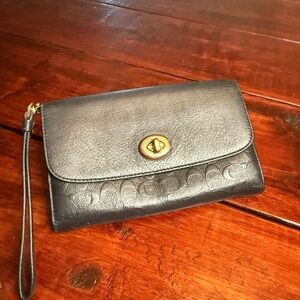 Coach Navy Wallet with wristlet